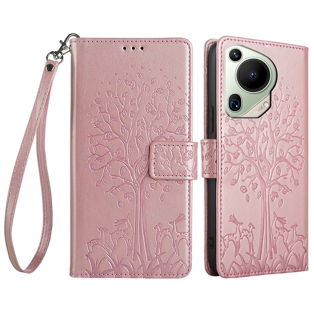 Tree knížkové pouzdro na Huawei Pura 70 Ultra - růžovozlaté