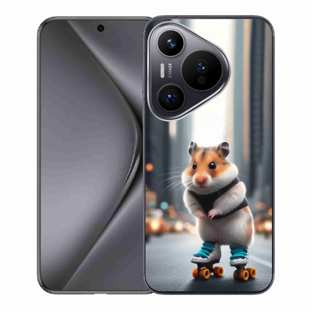 Gelový kryt mmCase na Huawei Pura 70 - křeček na bruslích