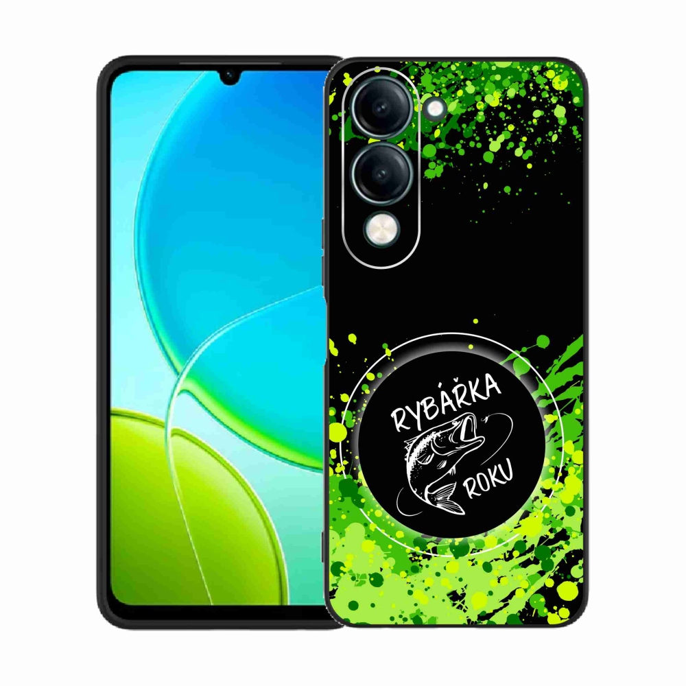 Gelový kryt mmCase na Vivo Y29s 5G - rybářka roku černé pozadí