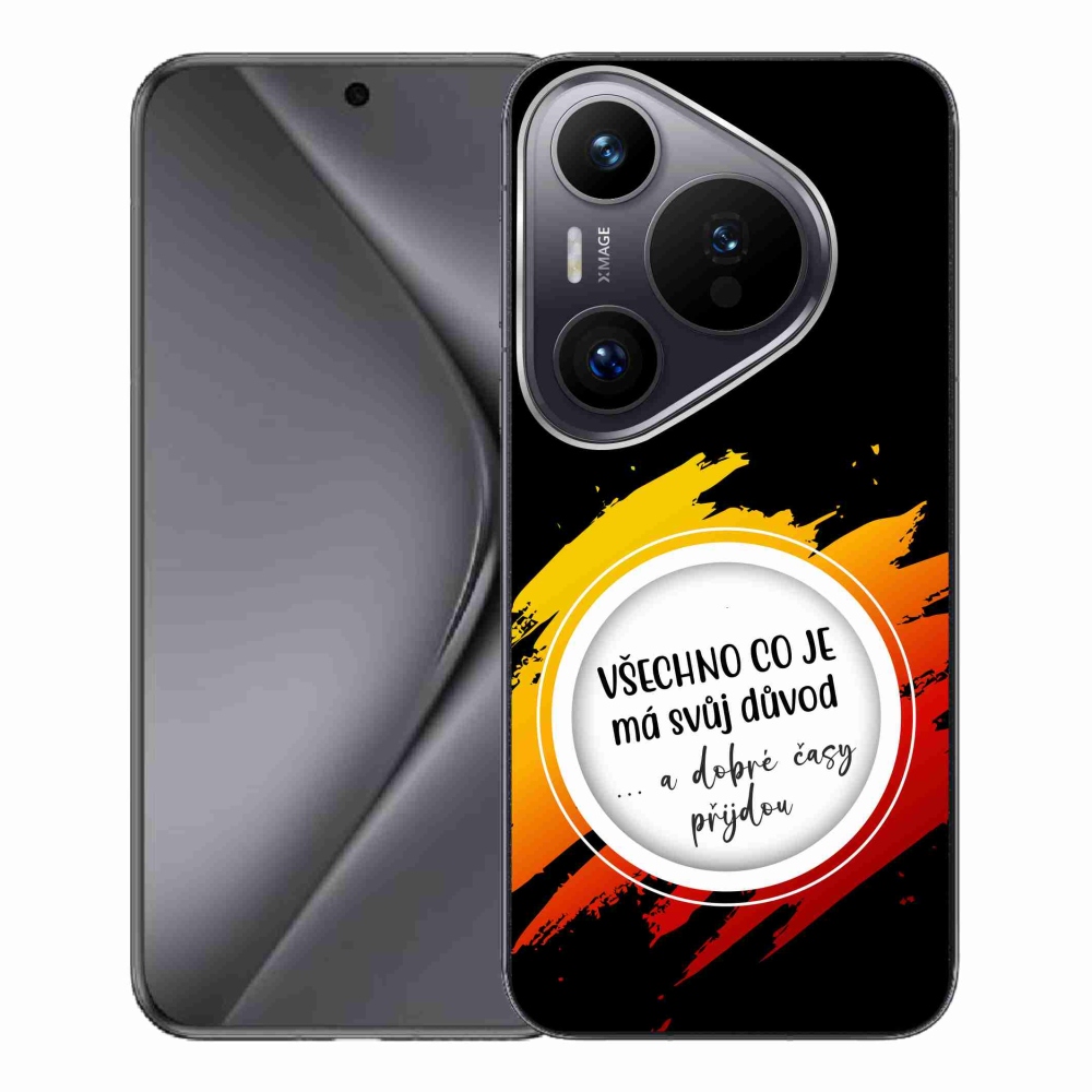 Gelový kryt mmCase na Huawei Pura 70 Pro - citát 3 černé pozadí