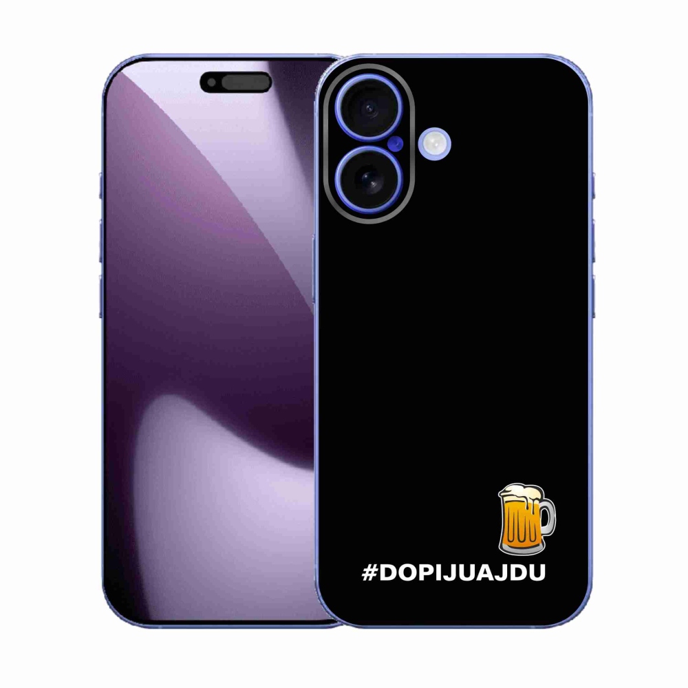 Gelový kryt mmCase na iPhone 17 - pivní motiv 1 černé pozadí