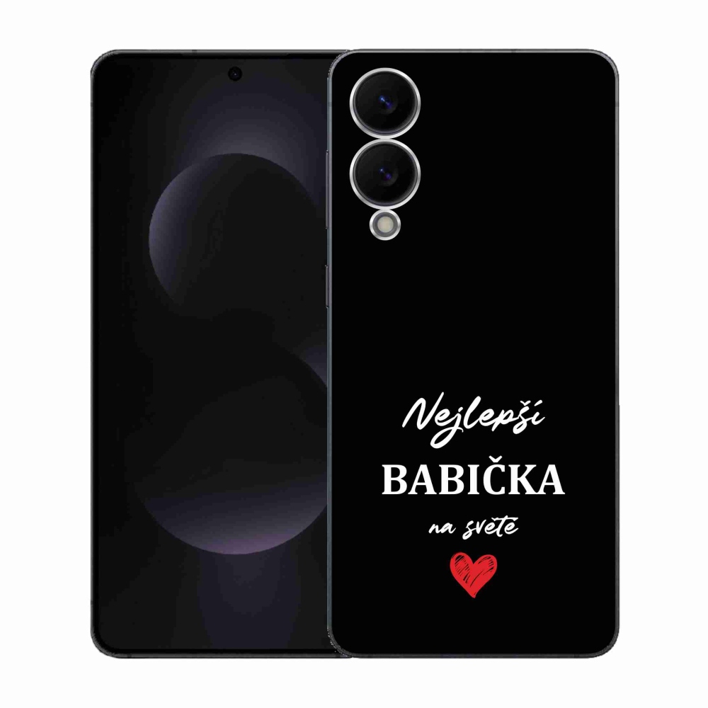 Gelový kryt mmCase na Samsung Galaxy S25 Edge - nejlepší babička 1 černé pozadí
