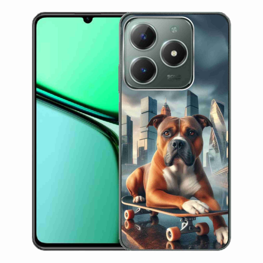 Gelový kryt mmCase na Realme C61 - pes na skateboardu