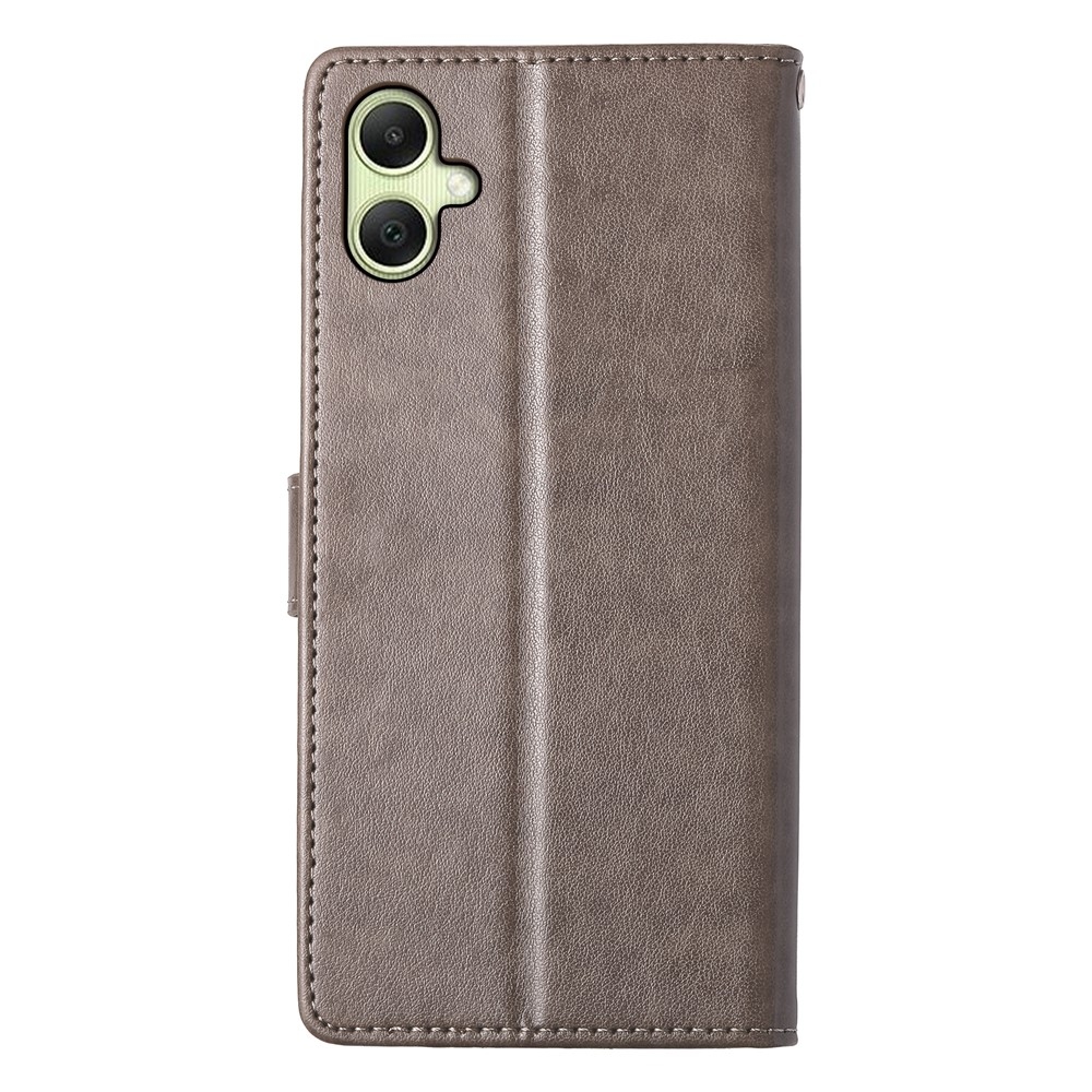 Flowery knížkové pouzdro na Samsung Galaxy A07 4G - šedé