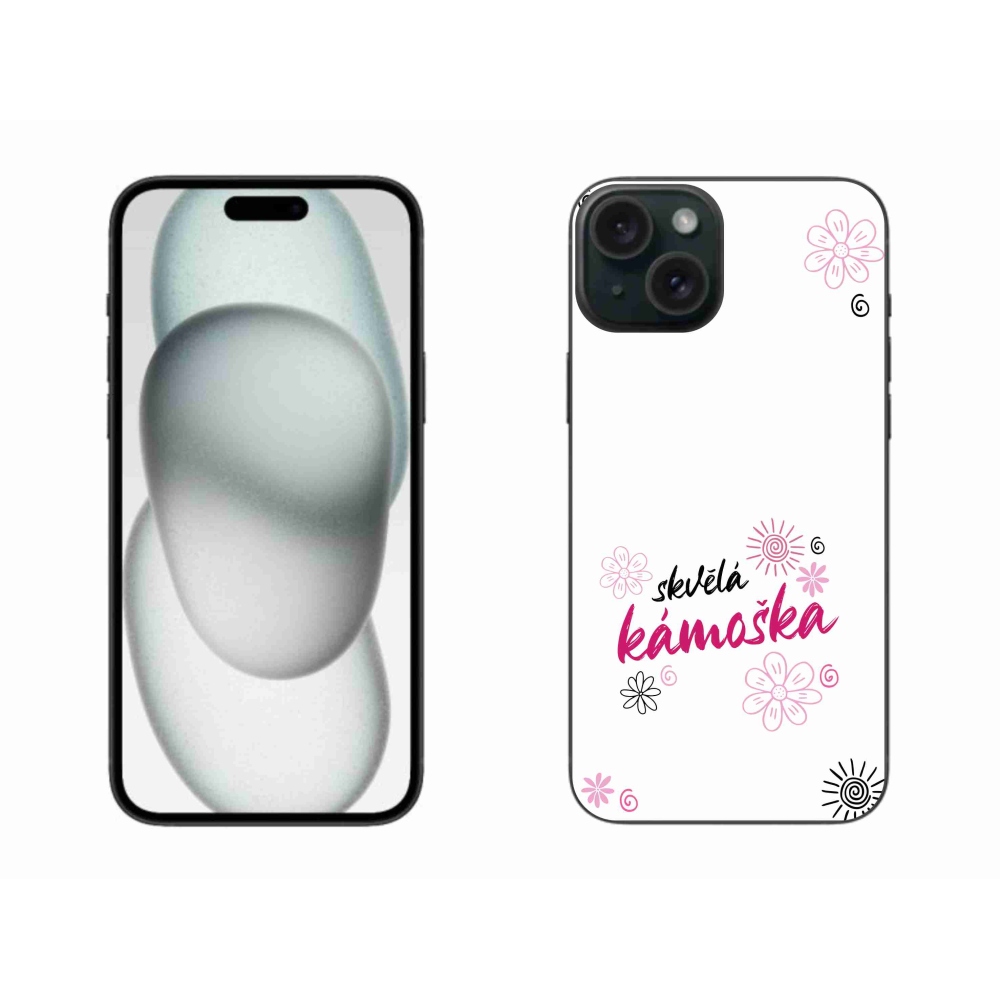 Gelový kryt mmCase na iPhone 15 Plus - skvělá kámoška bílé pozadí