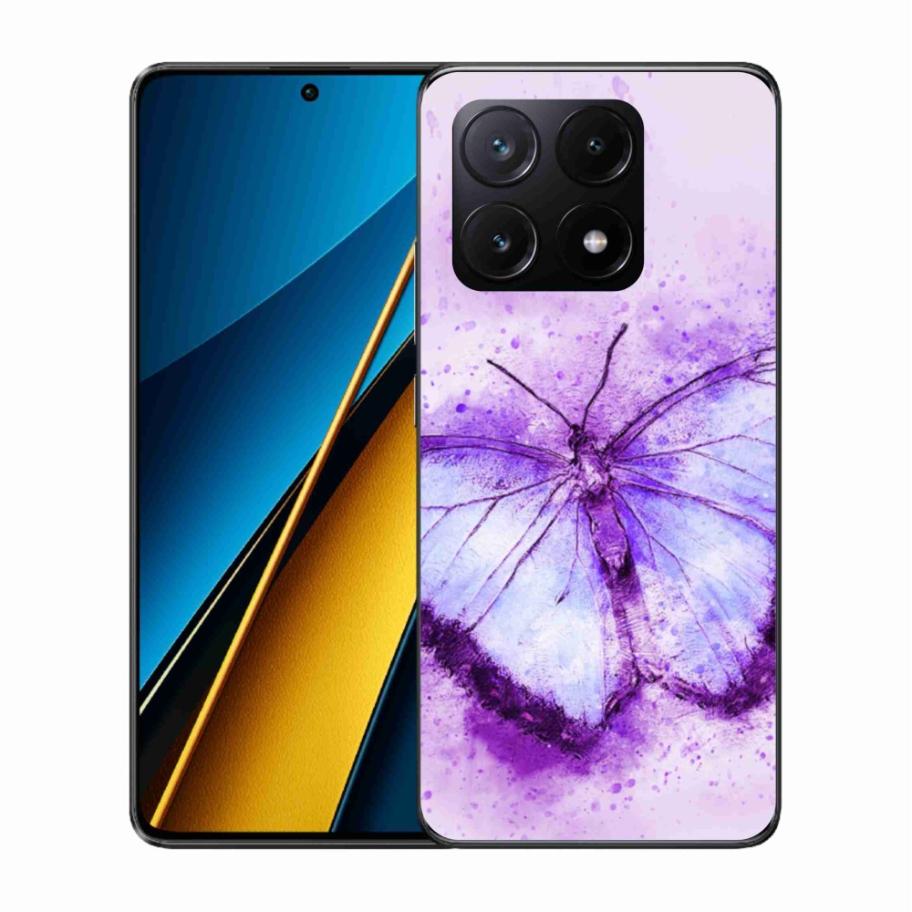 Gelový kryt mmCase na Xiaomi Poco X6 Pro 5G - fialový motýl