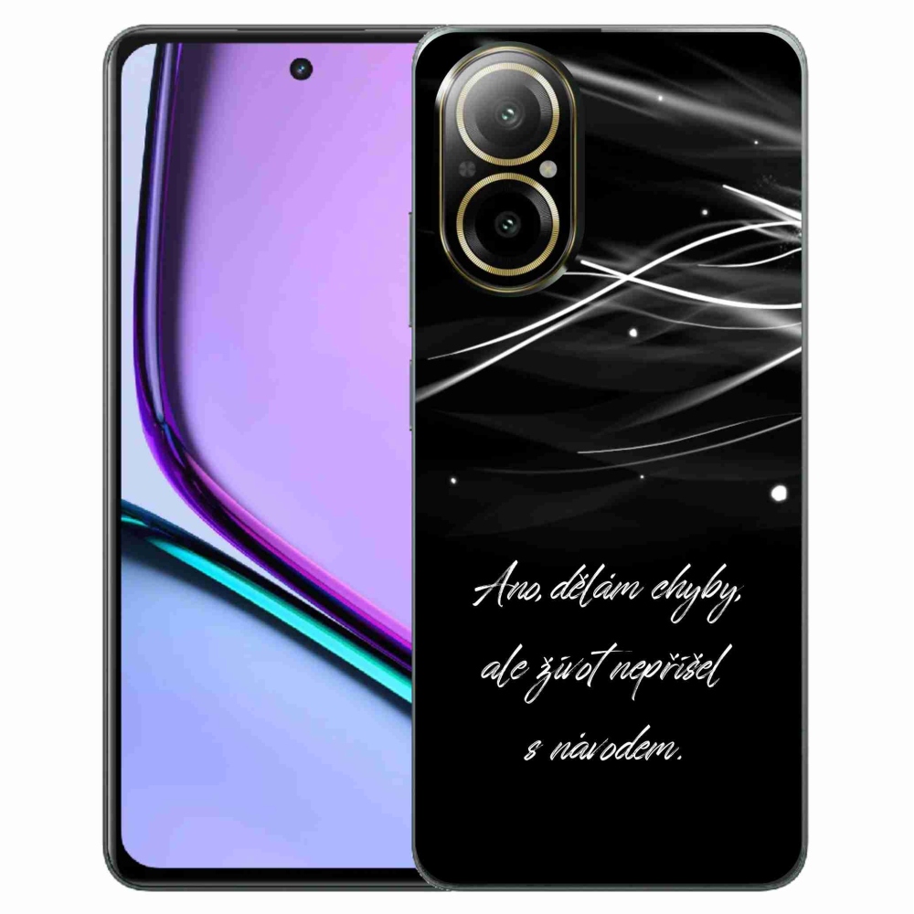 Gelový kryt mmCase na Realme C67 - citát černé pozadí