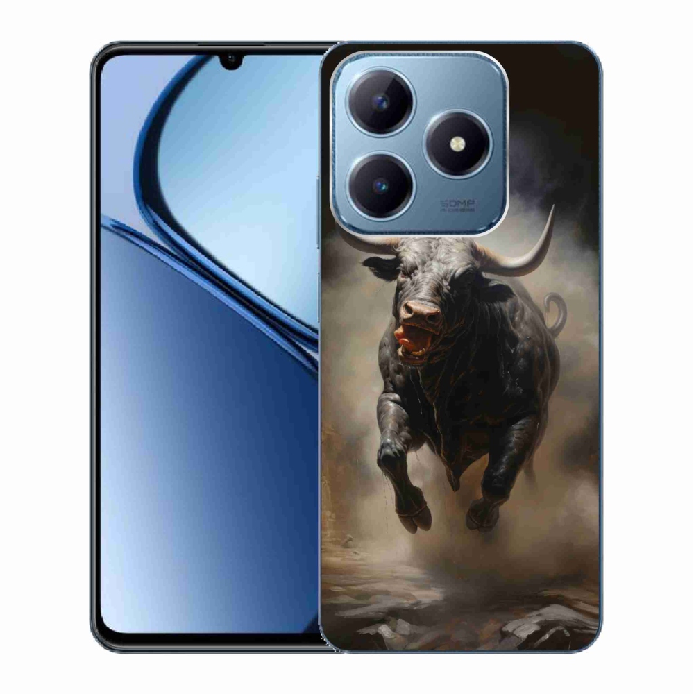 Gelový kryt mmCase na Realme C63 - rozzuřený býk