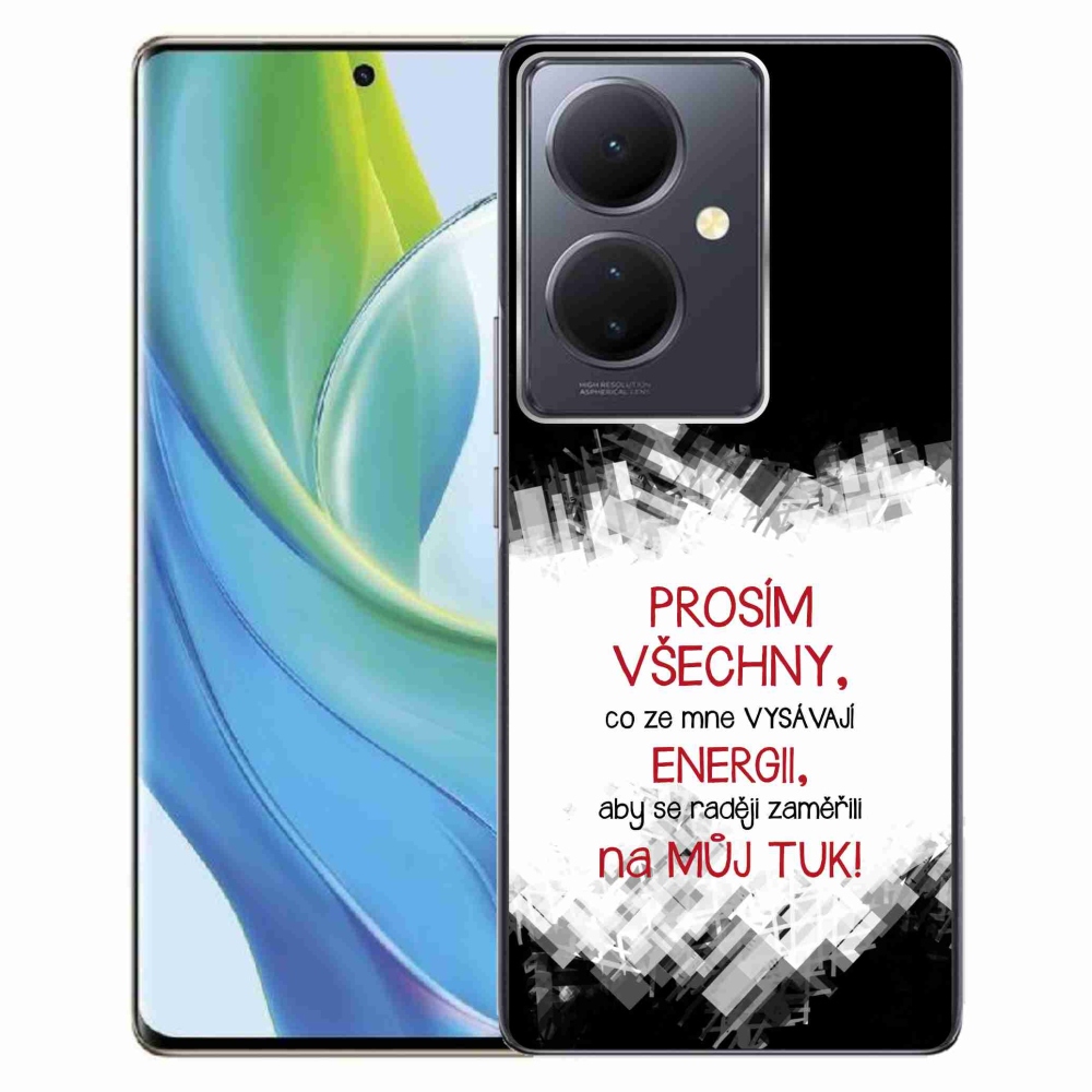 Gelový kryt mmCase na Vivo V29 Lite 5G - vtipný text 1 červený