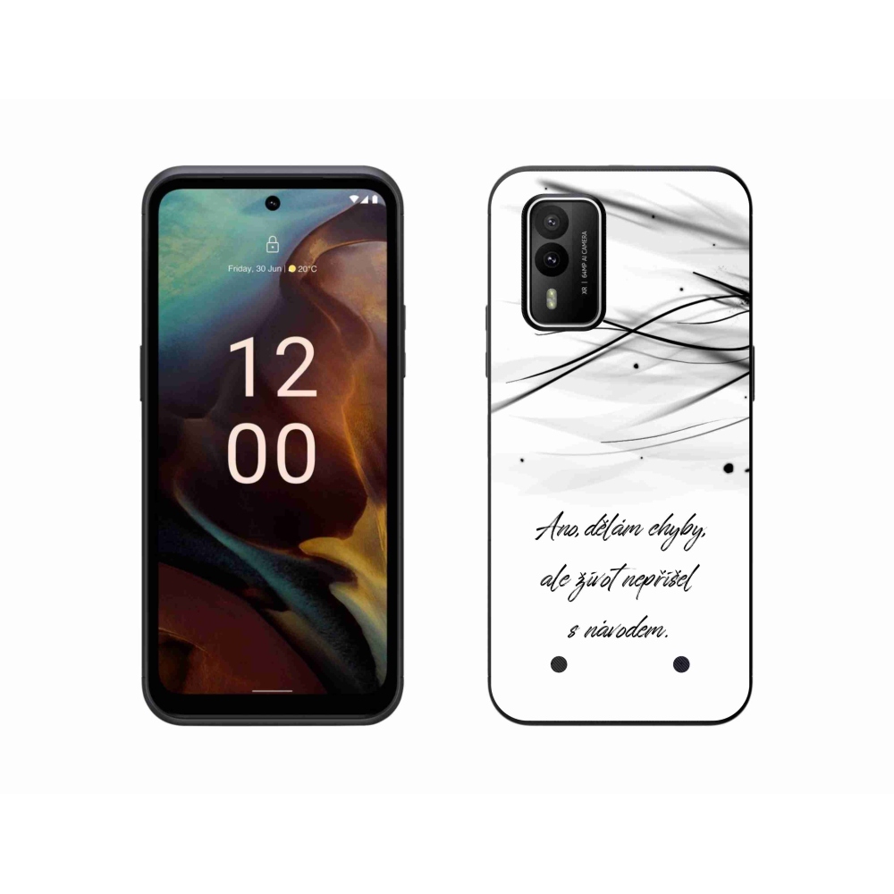 Gelový kryt mmCase na Nokia XR21 - citát bílé pozadí
