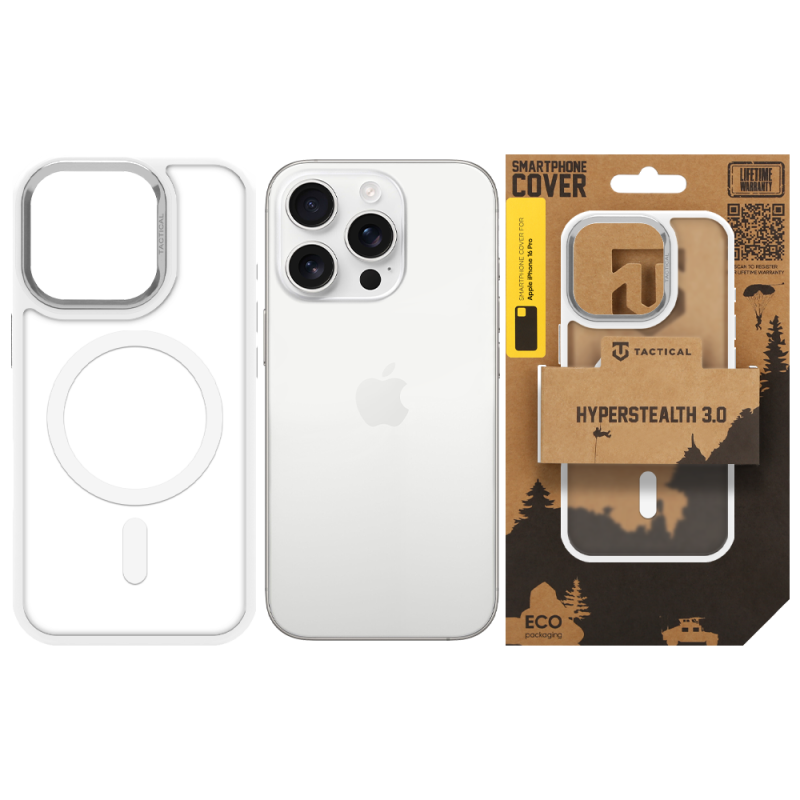 Tactical MagForce Hyperstealth 3.0 Kryt pro Apple iPhone 16 Pro Snow White