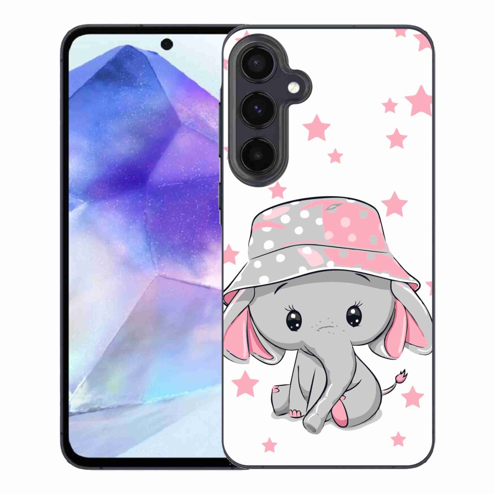 Gelový kryt mmCase na Samsung Galaxy A55 5G - růžový slon
