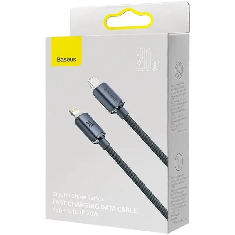 Baseus CAJY000201 Crystal Shine Series Datový Kabel USB-C - Lightning 20W 1,2m Black