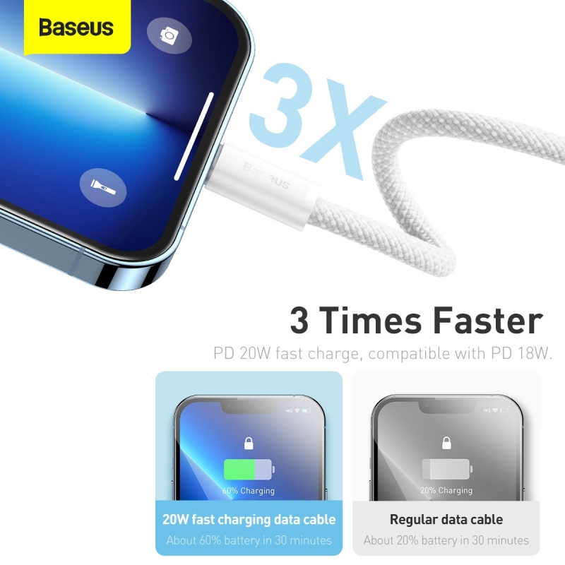 Baseus CALD000102 Dynamic Series Kabel USB-C to Lightning 20W 2m White