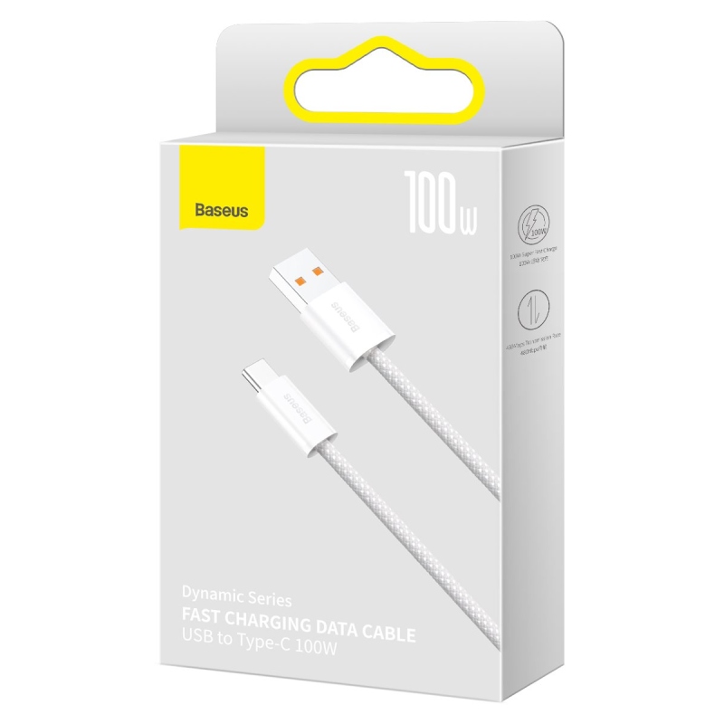 Baseus CALD000602 Dynamic Series Fast Charging Datový Kabel USB - USB-C 100W 1m White