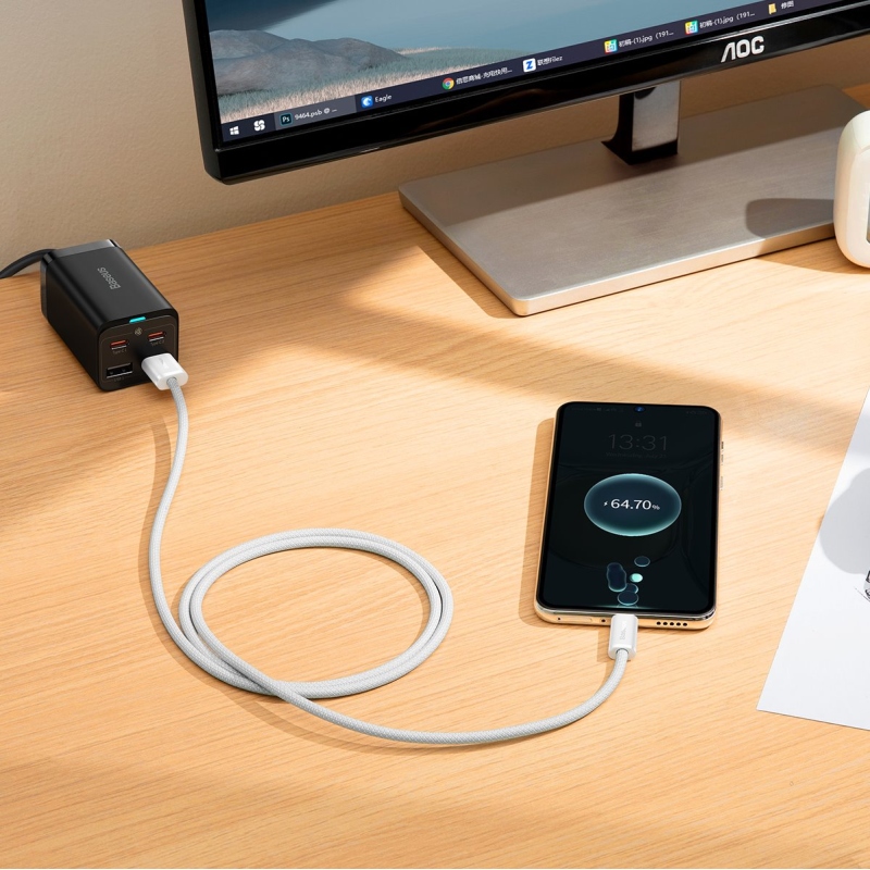 Baseus CALD000602 Dynamic Series Fast Charging Datový Kabel USB - USB-C 100W 1m White
