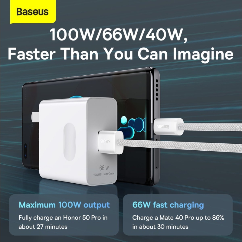 Baseus CALD000602 Dynamic Series Fast Charging Datový Kabel USB - USB-C 100W 1m White