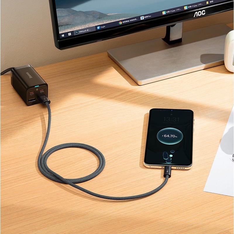 Baseus CALD000616 Dynamic Series Fast Charging Datový Kabel USB - USB-C 100W 1m Gray