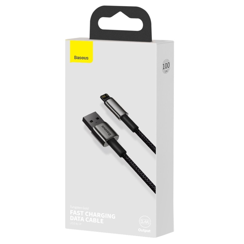 Baseus CALWJ-01 Tungsten Gold Kabel Lightning 2.4A 1m Black