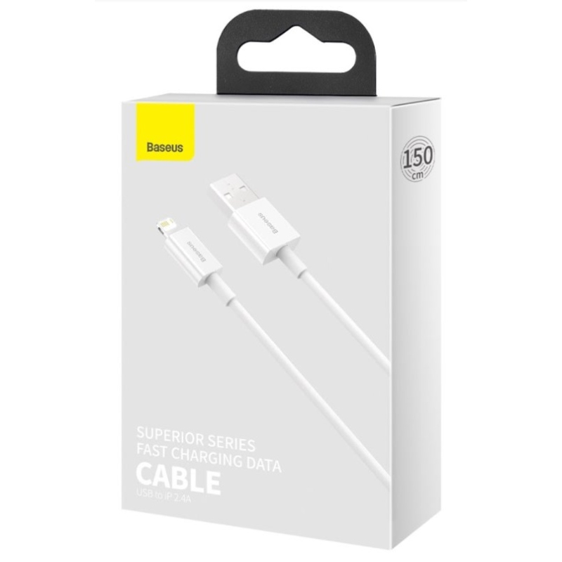 Baseus CALYS-B02 Superior Fast Charging Kabel Lightning 2.4A 1.5m White
