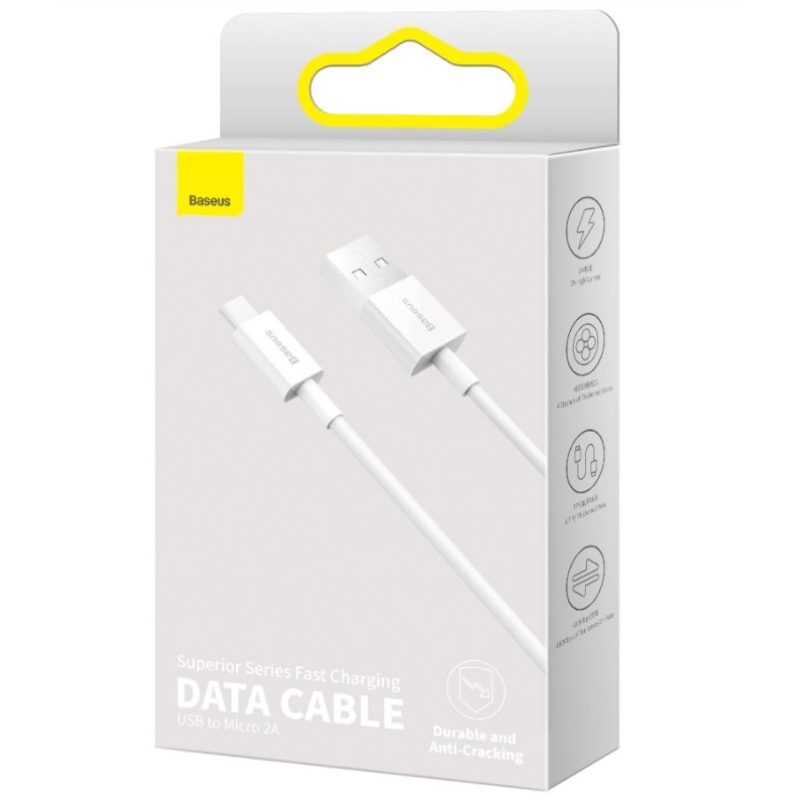 Baseus CAMYS-A02 Superior Fast Charging Datový Kabel MicroUSB 2A 2m White