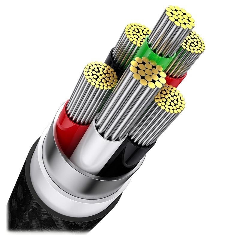 Baseus CASS030001 Flash Series 3v1 Kabel USB-A na USB-C, Lightning, MicroUSB 100W 1.2m Black
