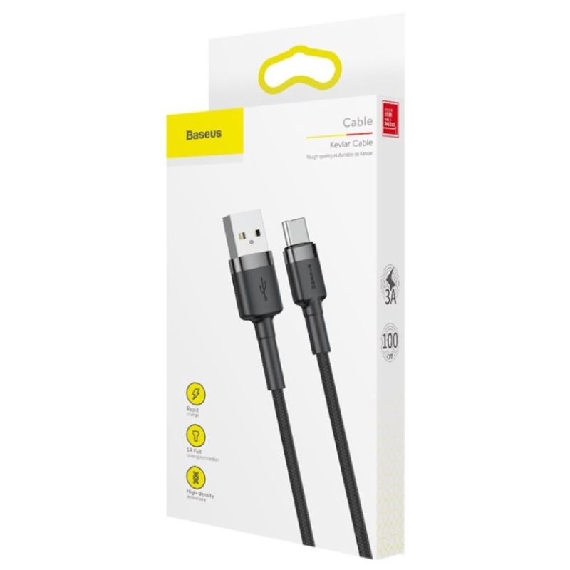 Baseus CATKLF-BG1 Cafule Kabel USB-C 3A 1m Grey/Black
