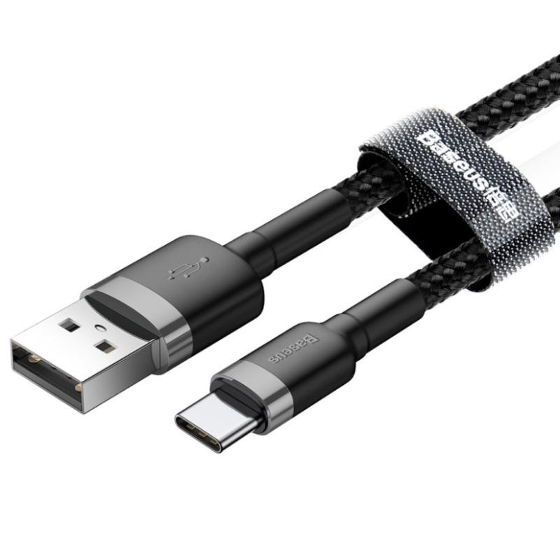 Baseus CATKLF-BG1 Cafule Kabel USB-C 3A 1m Grey/Black