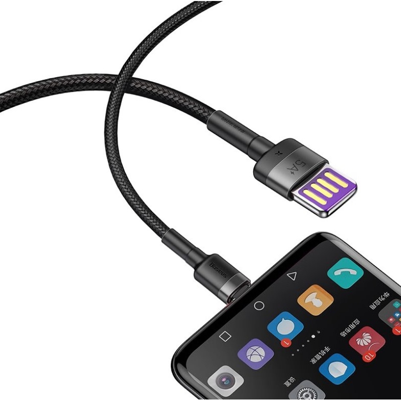Baseus CATKLF-PG1 Cafule Quick Charging Datový Kabel USB Double Sided to USB 40W 1m Gray/Black