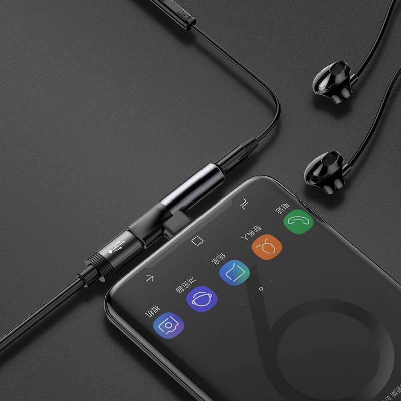 Baseus CATL41-01 Rozbočovač USB-C/3,5mm Jack Black