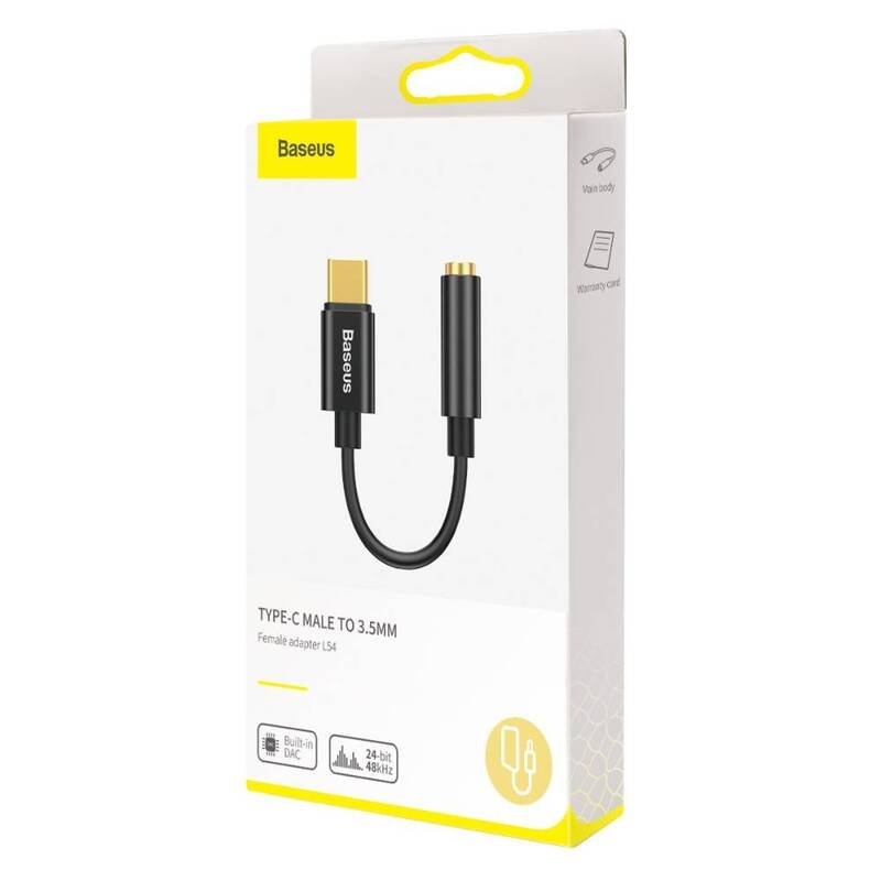 Baseus CATL54-01 Kabelová Redukce z USB-C na 3,5mm Audio Jack L54 (female) Black