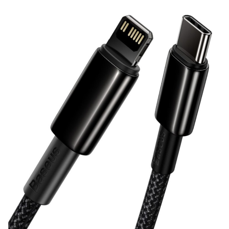 Baseus CATLWJ-01 Tungsten Gold Fast Charge Kabel USB-C to Lightning 20W 1m Black