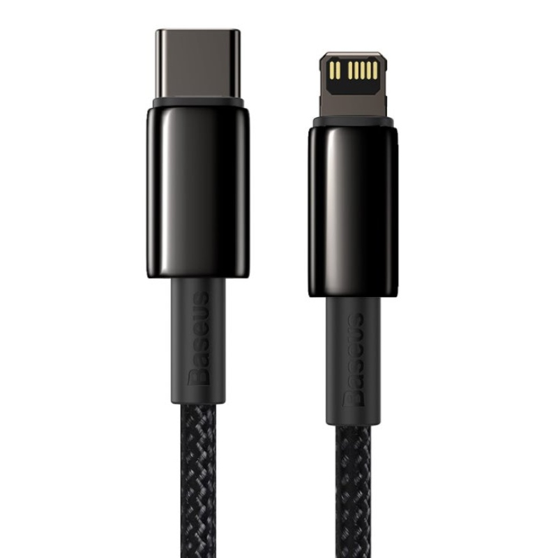 Baseus CATLWJ-01 Tungsten Gold Fast Charge Kabel USB-C to Lightning 20W 1m Black