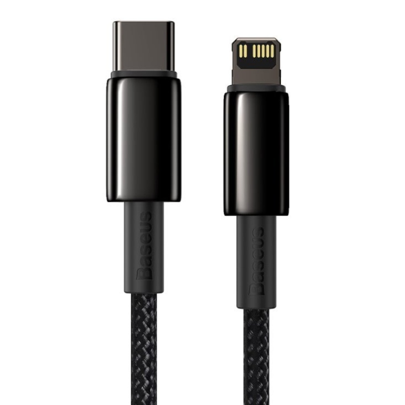 Baseus CATLWJ-A01 Tungsten Gold Fast Charge Kabel USB-C to Lightning  20W 2m Black