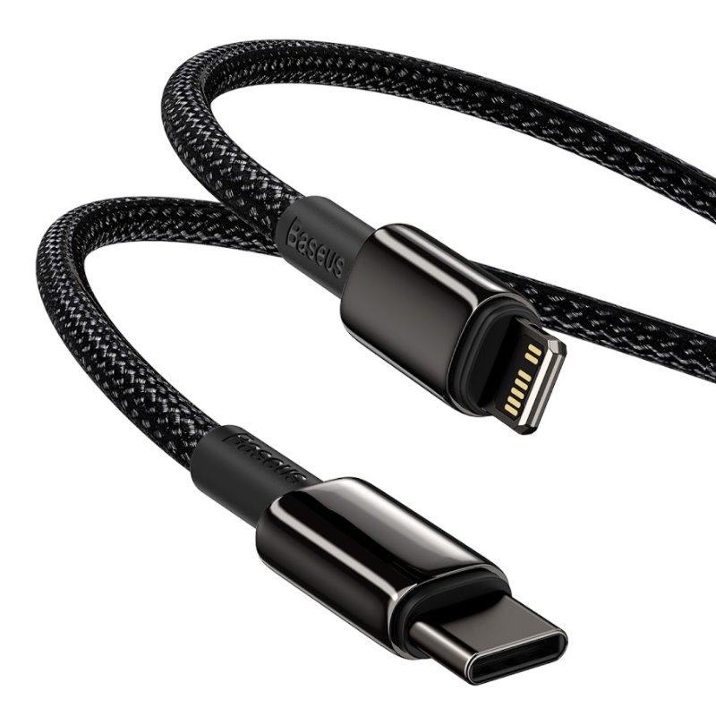 Baseus CATLWJ-A01 Tungsten Gold Fast Charge Kabel USB-C to Lightning  20W 2m Black