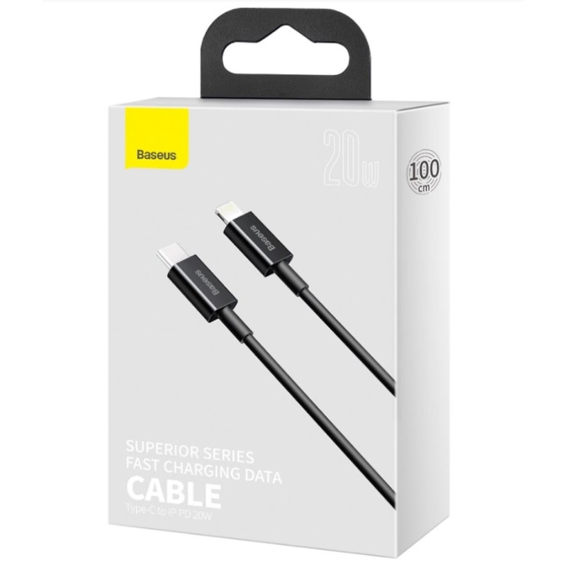 Baseus CATLYS-A01 Superior Fast Charging Datový Kabel USB-C to Lightning  20W 1m Black