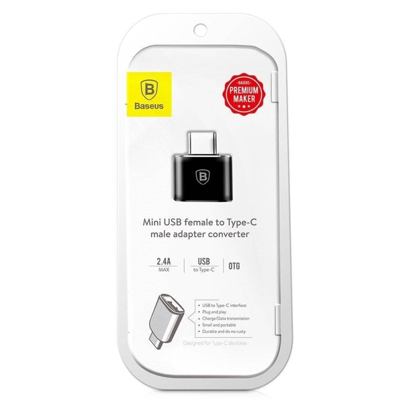 Baseus CATOTG-01 Adaptér z USB-A na USB-C Black 