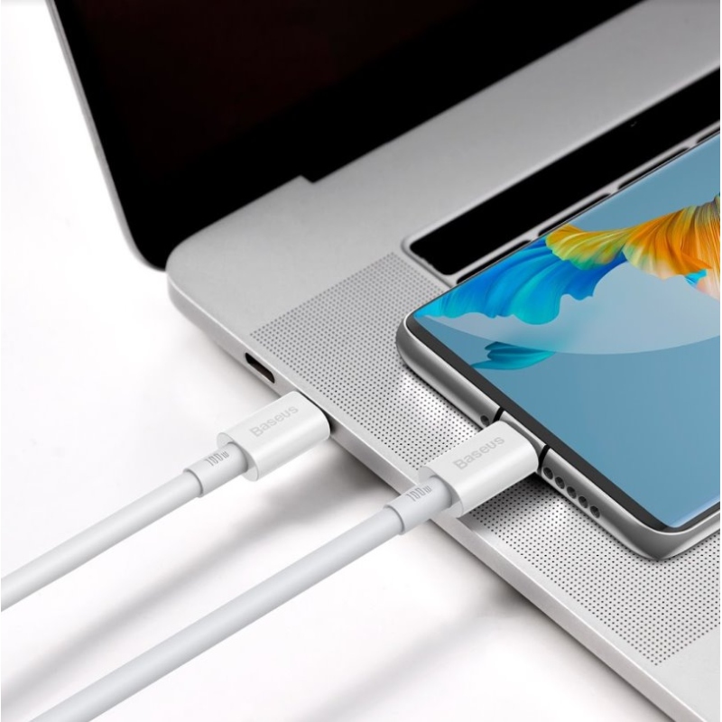 Baseus CATYS-C02 Superior Fast Charging Datový Kabel USB-C - USB-C 100W 2m White