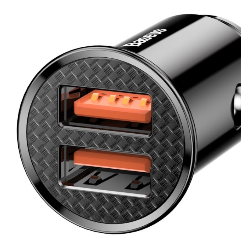Baseus CCALL-YD01 Circular Nabíječka do Auta 2xUSB QC3.0 30W Black