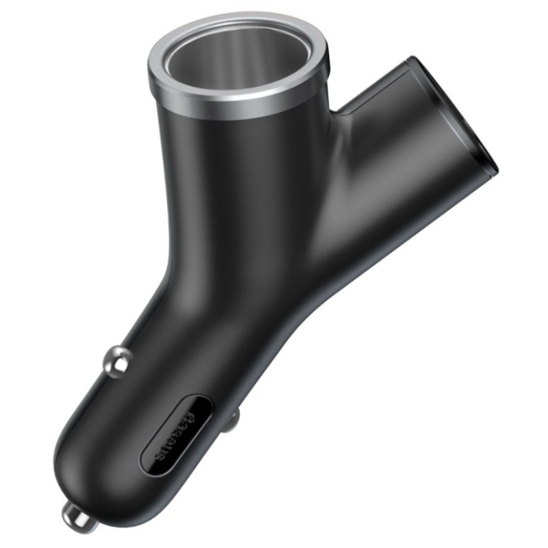 Baseus CCALL-YX01 Nabíječka do Auta Y Type 2xUSB + Extender Black