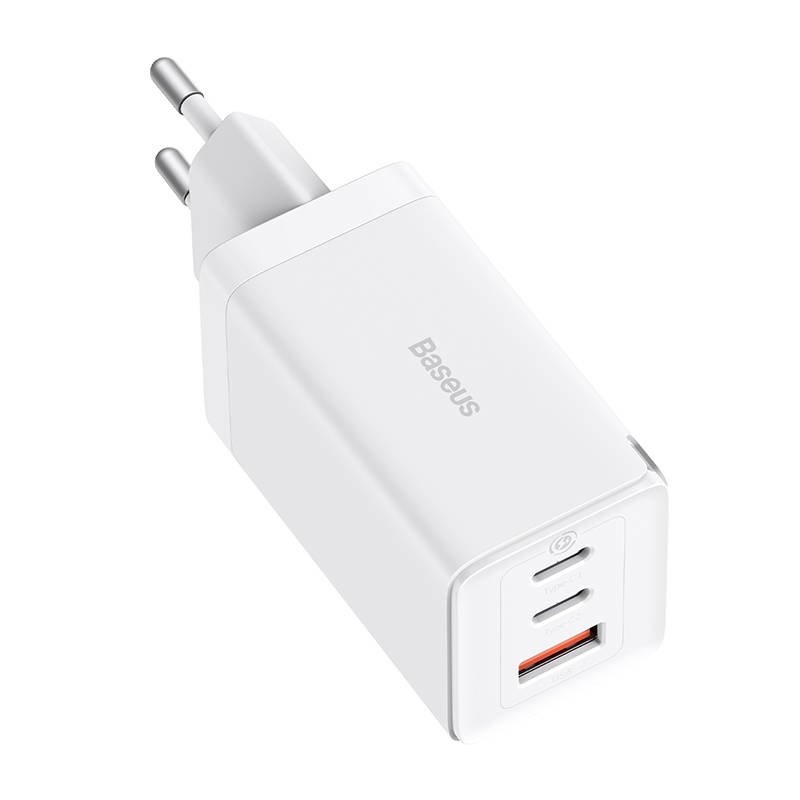 Baseus CCGP120202 GaN5 Pro Quick Nabíječka USB + 2x USB-C 65W White