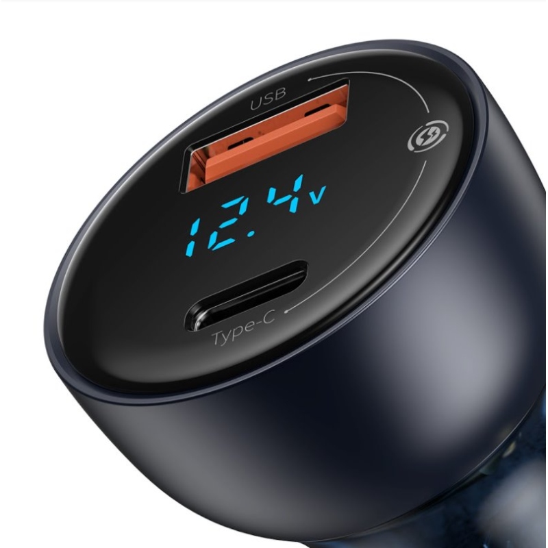 Baseus CCKX-C0G Particular Nabíječka do Auta Digital Display 2xUSB 65W Gray