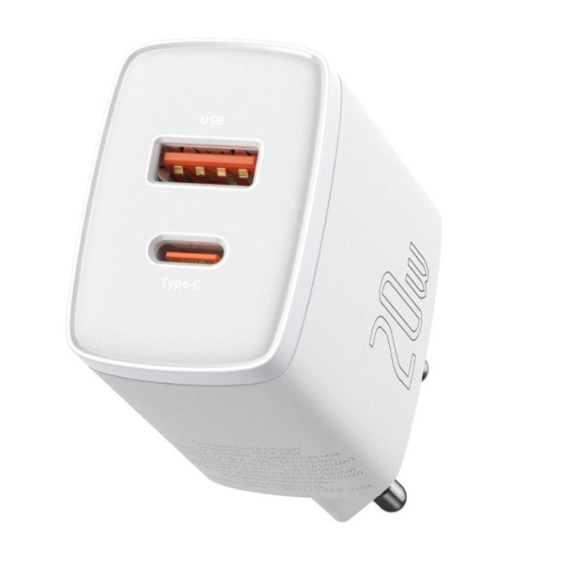 Baseus CCXJ-B02 Compact Quick Nabíječka USB/USB-C 20W White