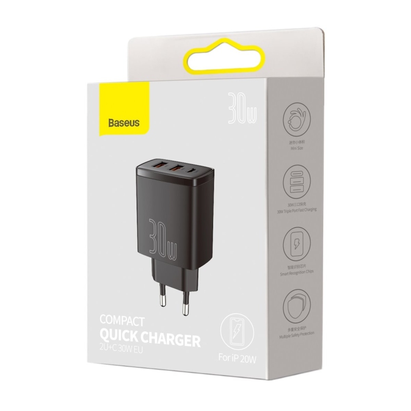 Baseus CCXJ-E01 Compact Quick Nabíječka USB-C 30W Black