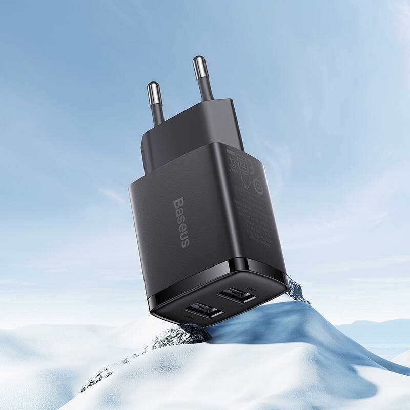 Baseus CCXJ010201 Compact Nabíječka 2xUSB 10,5W Black