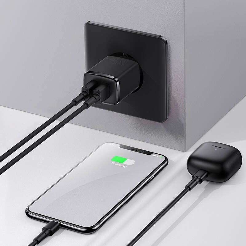 Baseus CCXJ010201 Compact Nabíječka 2xUSB 10,5W Black