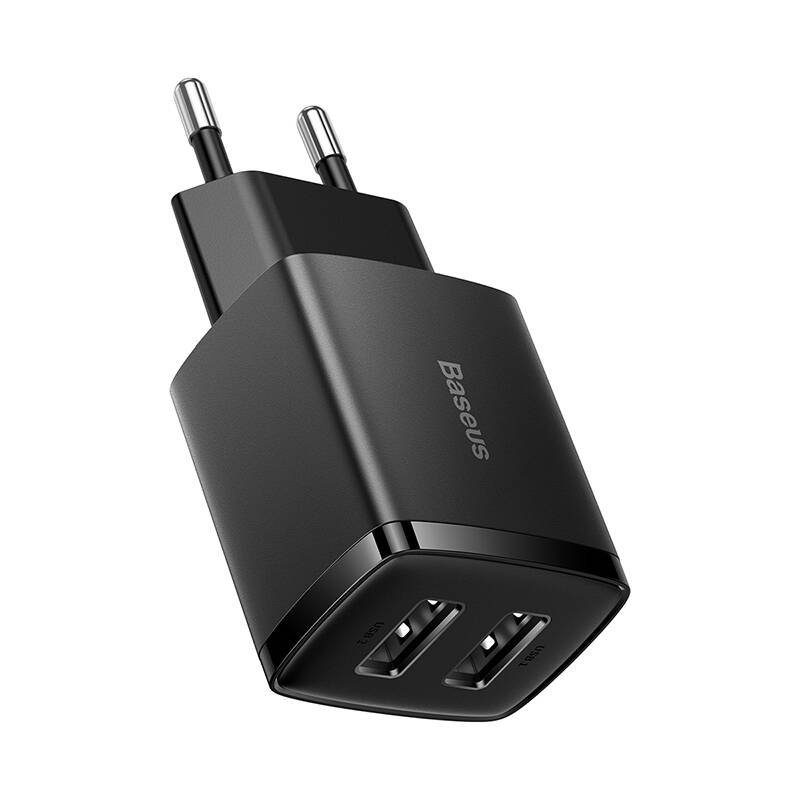 Baseus CCXJ010201 Compact Nabíječka 2xUSB 10,5W Black