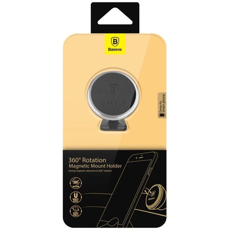 Baseus SUCX140012 Otočný Magnetický Držák Telefonu Silver