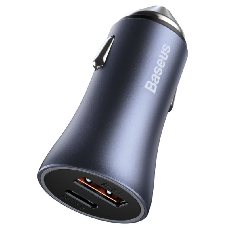 Baseus TZCCJD-0G Golden Contactor Nabíječka do auta Dual Quick Charger USB 40W Dark Grey