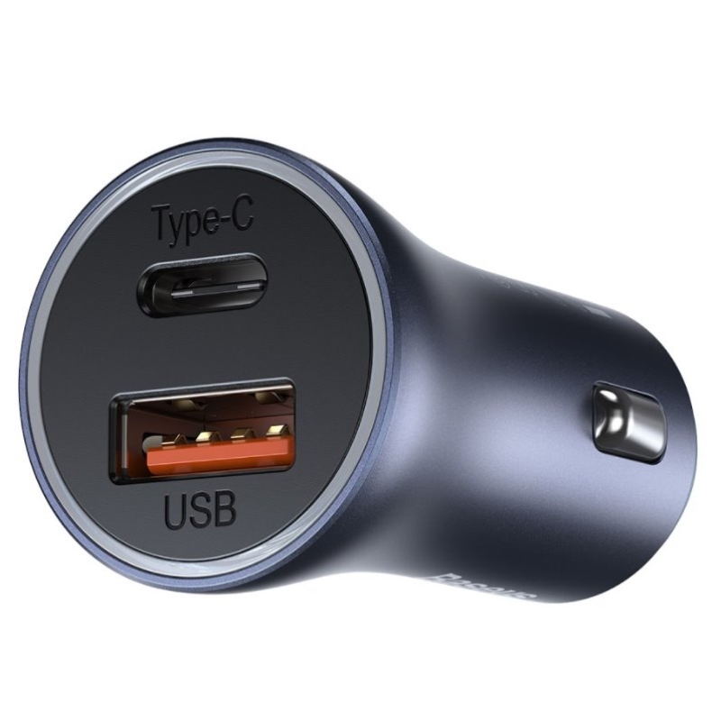 Baseus TZCCJD-0G Golden Contactor Nabíječka do auta Dual Quick Charger USB 40W Dark Grey